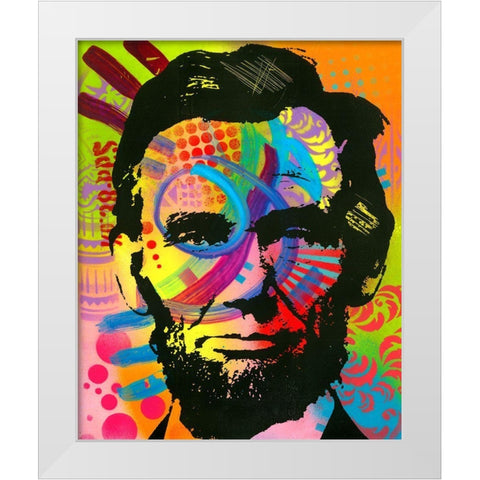 Abraham Lincoln yeah bro White Modern Wood Framed Art Print by Dean Russo Collection