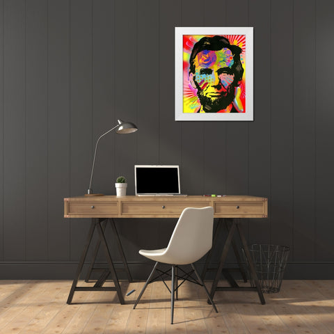 Lincoln War Paint White Modern Wood Framed Art Print by Dean Russo Collection