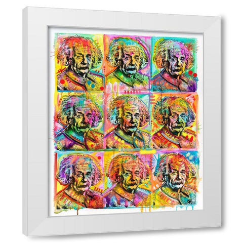 Einstein - 9 Patch White Modern Wood Framed Art Print by Dean Russo Collection