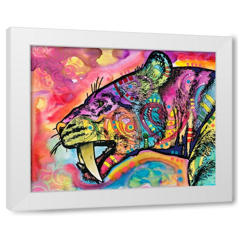 Saber Tooth White Modern Wood Framed Art Print by Dean Russo Collection