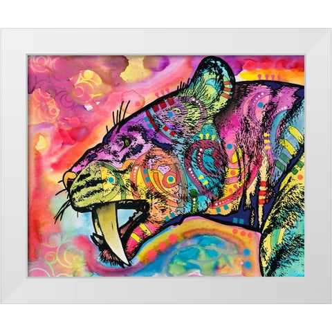 Saber Tooth White Modern Wood Framed Art Print by Dean Russo Collection