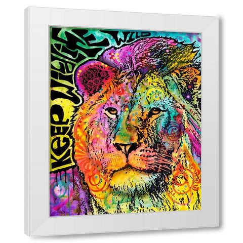 Keep the Wildlife Wild White Modern Wood Framed Art Print by Dean Russo Collection