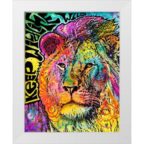Keep the Wildlife Wild White Modern Wood Framed Art Print by Dean Russo Collection