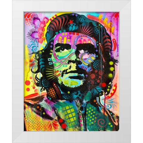 Che Guevara White Modern Wood Framed Art Print by Dean Russo Collection