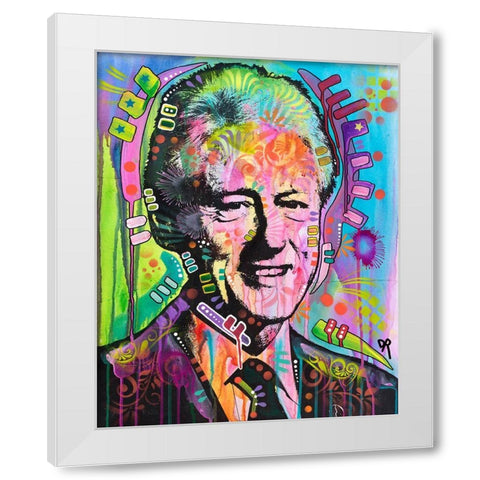 Bill Clinton White Modern Wood Framed Art Print by Dean Russo Collection