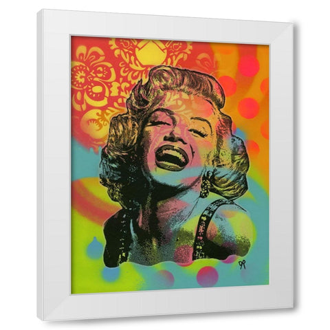 Guffaw Marilyn White Modern Wood Framed Art Print by Dean Russo Collection