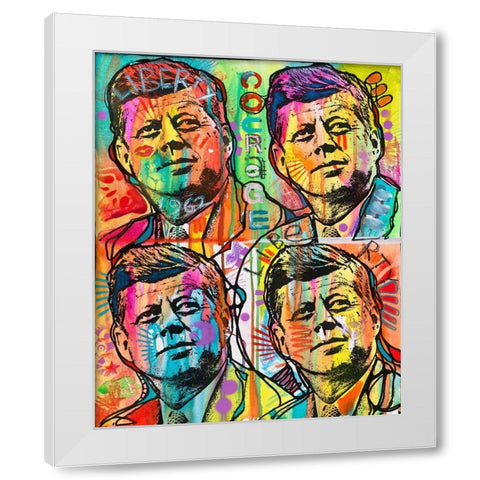 JFk 4 up White Modern Wood Framed Art Print by Dean Russo Collection