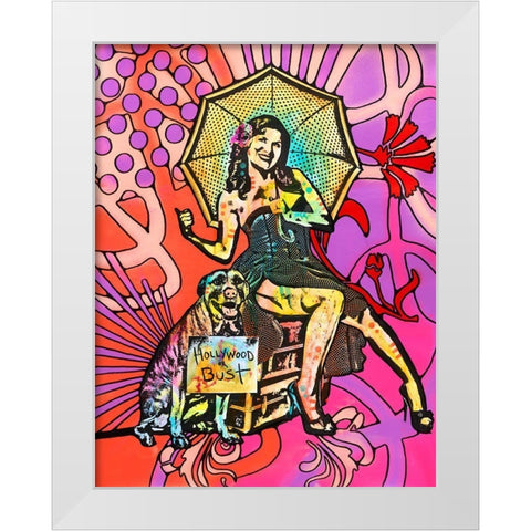 Pinup for Pitbulls White Modern Wood Framed Art Print by Dean Russo Collection