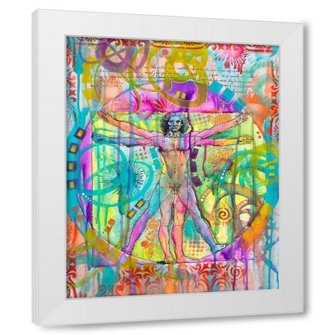 Vitruvian Man White Modern Wood Framed Art Print by Dean Russo Collection