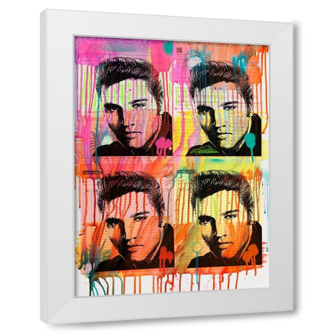 Elvis 4 White Modern Wood Framed Art Print by Dean Russo Collection