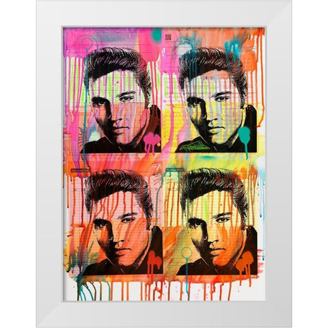 Elvis 4 White Modern Wood Framed Art Print by Dean Russo Collection