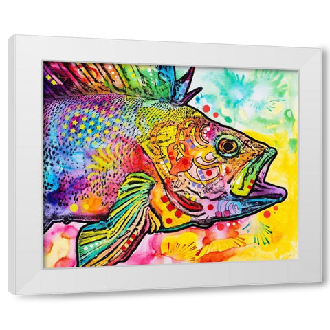 Fish White Modern Wood Framed Art Print by Dean Russo Collection