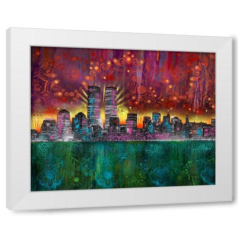 Skyline White Modern Wood Framed Art Print by Dean Russo Collection