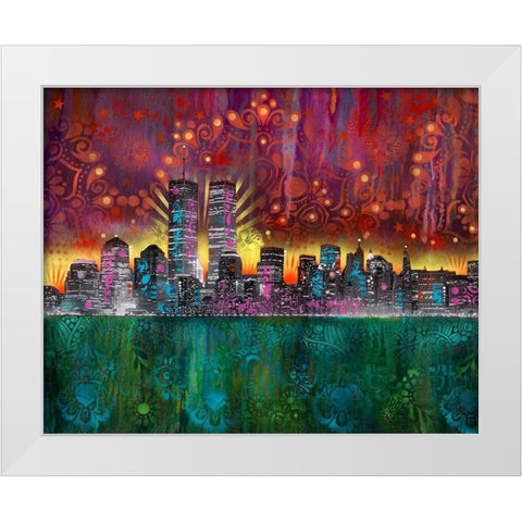 Skyline White Modern Wood Framed Art Print by Dean Russo Collection