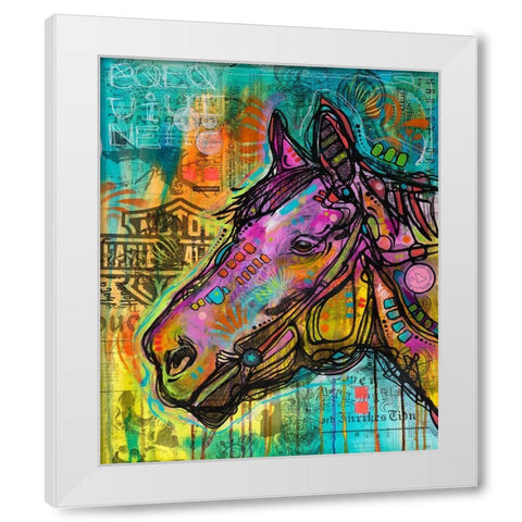Horsepower White Modern Wood Framed Art Print by Dean Russo Collection