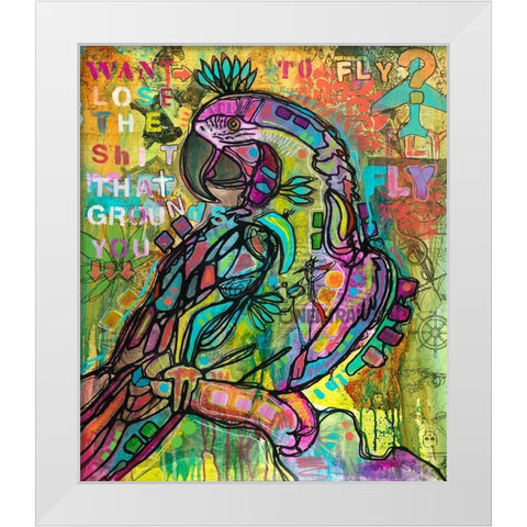 Want to Fly White Modern Wood Framed Art Print by Dean Russo Collection