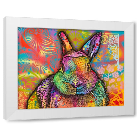 Hare White Modern Wood Framed Art Print by Dean Russo Collection