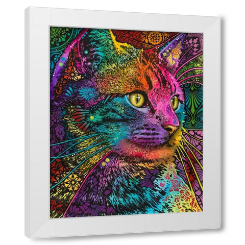 Felis White Modern Wood Framed Art Print by Dean Russo Collection