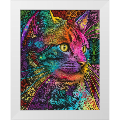 Felis White Modern Wood Framed Art Print by Dean Russo Collection