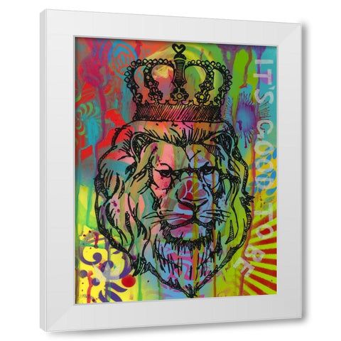 Its good to be the king White Modern Wood Framed Art Print by Dean Russo Collection