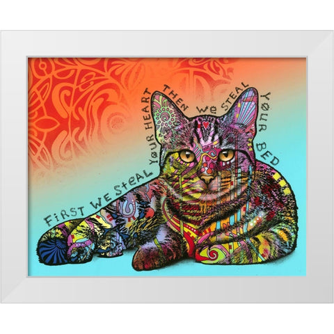 Steal Your Bed White Modern Wood Framed Art Print by Dean Russo Collection