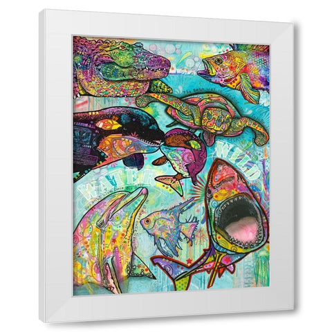 Water Wild White Modern Wood Framed Art Print by Dean Russo Collection