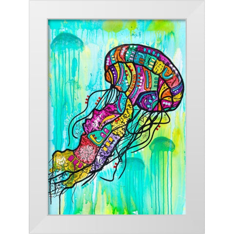 Jellyfish White Modern Wood Framed Art Print by Dean Russo Collection