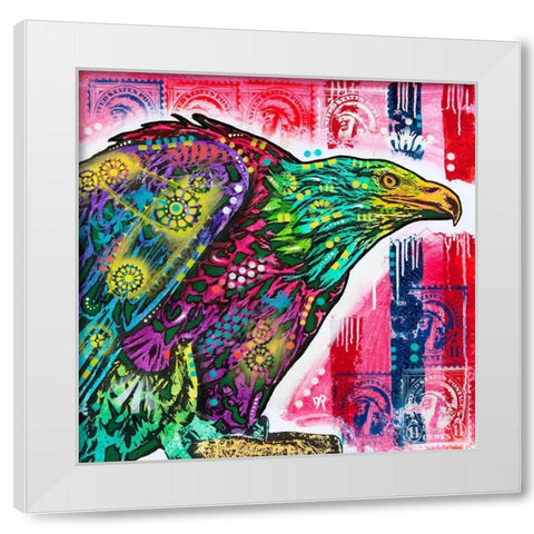 Eagle White Modern Wood Framed Art Print by Dean Russo Collection