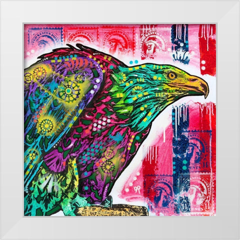 Eagle White Modern Wood Framed Art Print by Dean Russo Collection