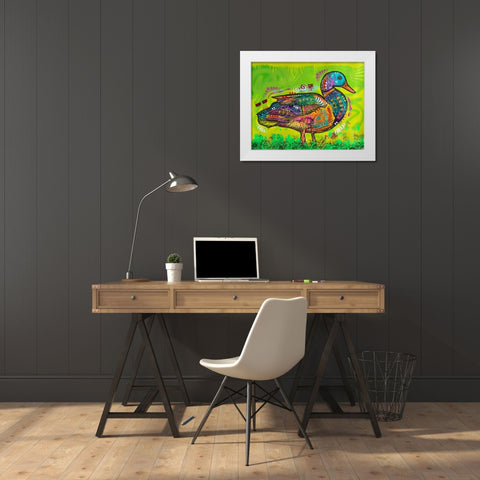 Electric Duck White Modern Wood Framed Art Print by Dean Russo Collection