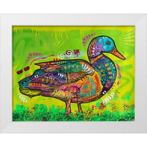 Electric Duck White Modern Wood Framed Art Print by Dean Russo Collection