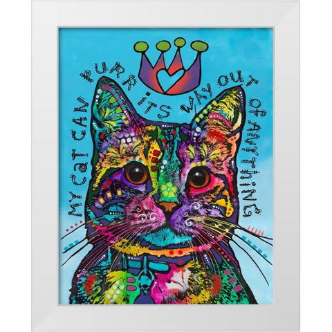 My Cat White Modern Wood Framed Art Print by Dean Russo Collection