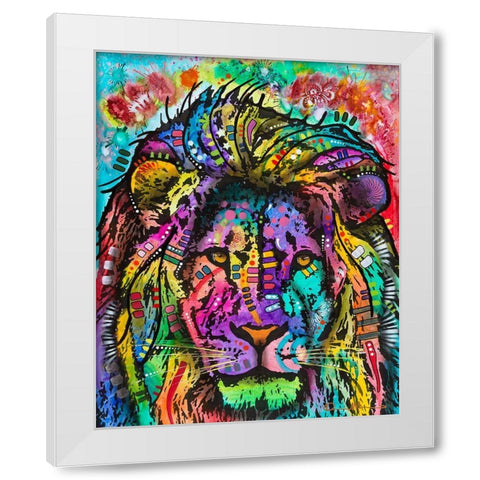 King of the Jungle White Modern Wood Framed Art Print by Dean Russo Collection