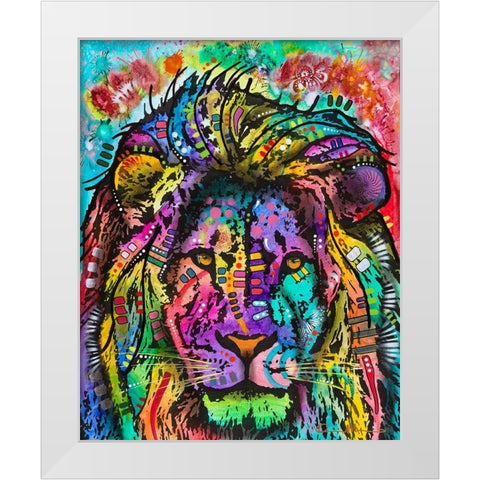 King of the Jungle White Modern Wood Framed Art Print by Dean Russo Collection