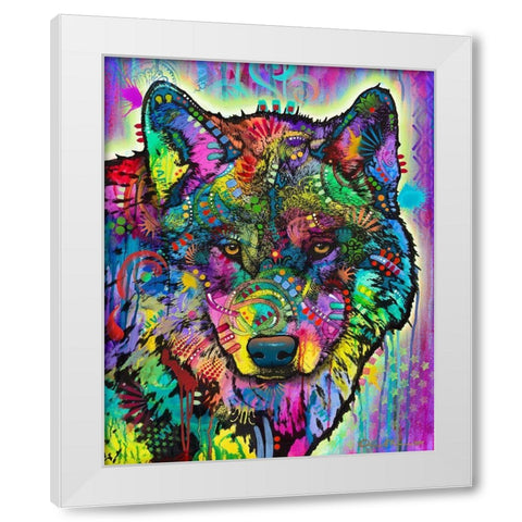 Warf Wolf White Modern Wood Framed Art Print by Dean Russo Collection