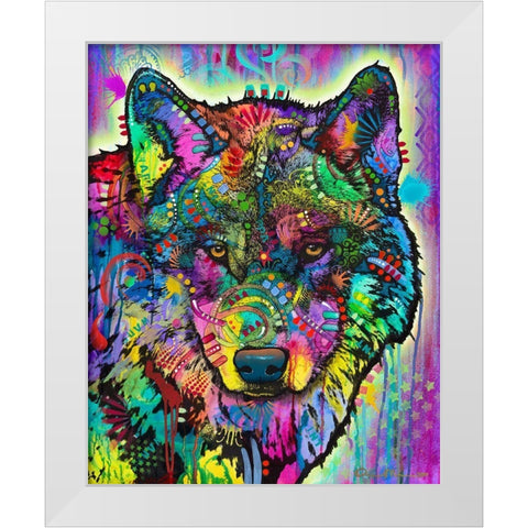 Warf Wolf White Modern Wood Framed Art Print by Dean Russo Collection