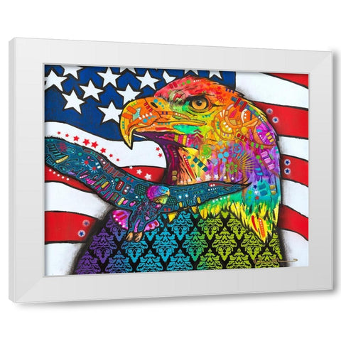 American Eagle White Modern Wood Framed Art Print by Dean Russo Collection
