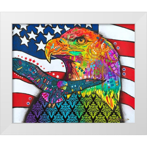 American Eagle White Modern Wood Framed Art Print by Dean Russo Collection