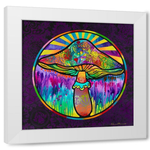Mushroom White Modern Wood Framed Art Print by Dean Russo Collection