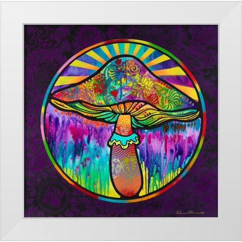 Mushroom White Modern Wood Framed Art Print by Dean Russo Collection
