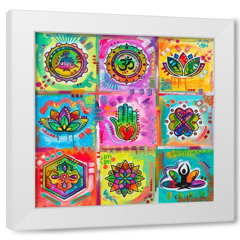 Meditation Squares White Modern Wood Framed Art Print by Dean Russo Collection