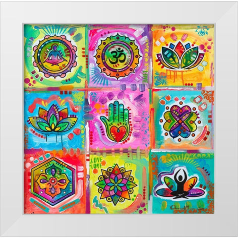 Meditation Squares White Modern Wood Framed Art Print by Dean Russo Collection