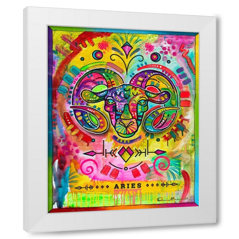 Aries White Modern Wood Framed Art Print by Dean Russo Collection
