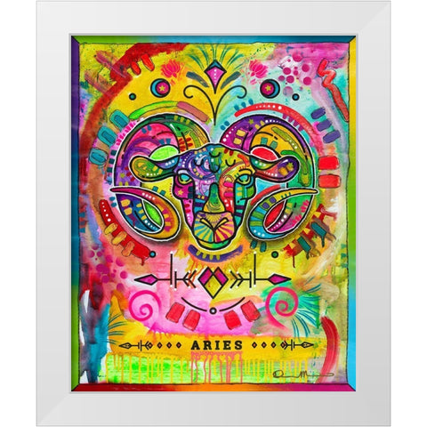 Aries White Modern Wood Framed Art Print by Dean Russo Collection