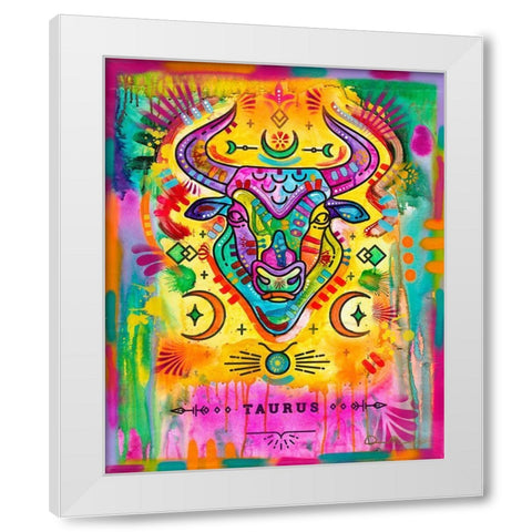 Taurus White Modern Wood Framed Art Print by Dean Russo Collection