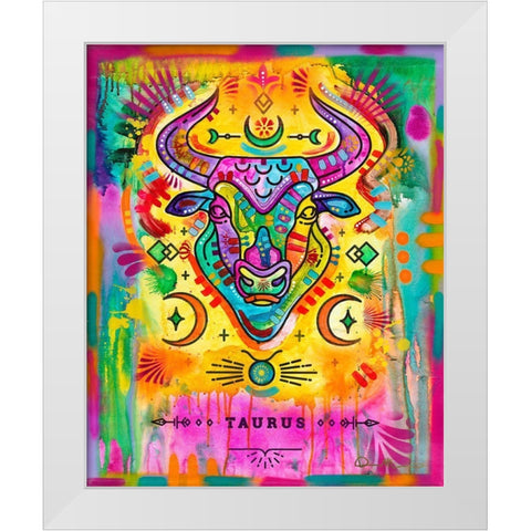 Taurus White Modern Wood Framed Art Print by Dean Russo Collection