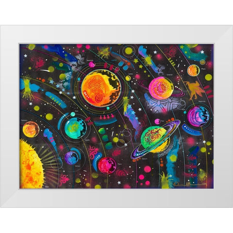 Solar System White Modern Wood Framed Art Print by Dean Russo Collection