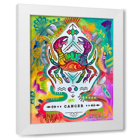 Cancer White Modern Wood Framed Art Print by Dean Russo Collection