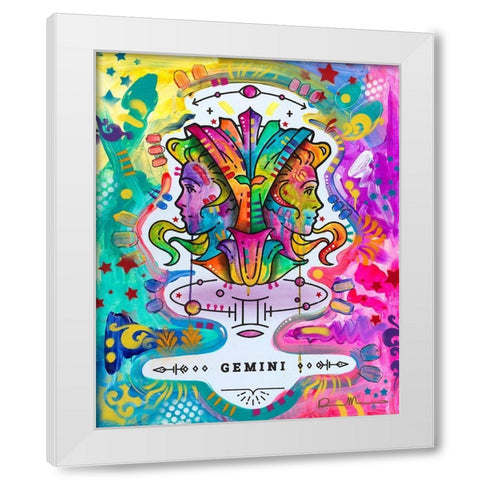 Gemini White Modern Wood Framed Art Print by Dean Russo Collection