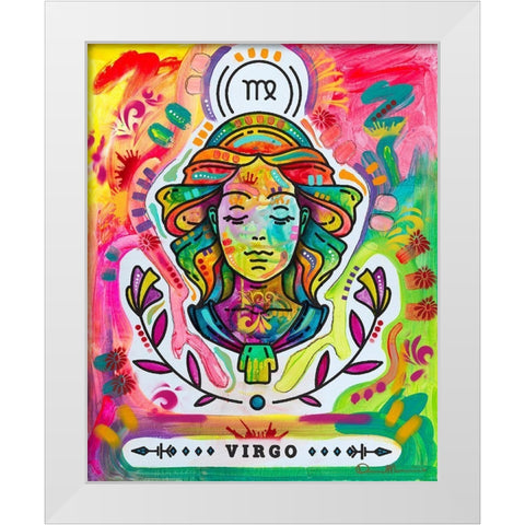 Virgo White Modern Wood Framed Art Print by Dean Russo Collection